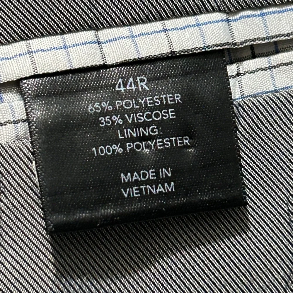 Saddlebred Suit 44R 36x30 Charcoal Grey Two Button Blazer Pleated Trousers‎ Set